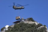 A replacement MoD radar was delivered by chinook to the top of the Rock yesterday by the RAF